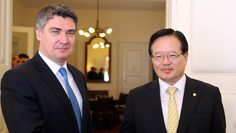 Predsjednik Vlade Milanović s predsjednikom Nacionalne skupštine Republike Koreje Chung Ui-hwaom